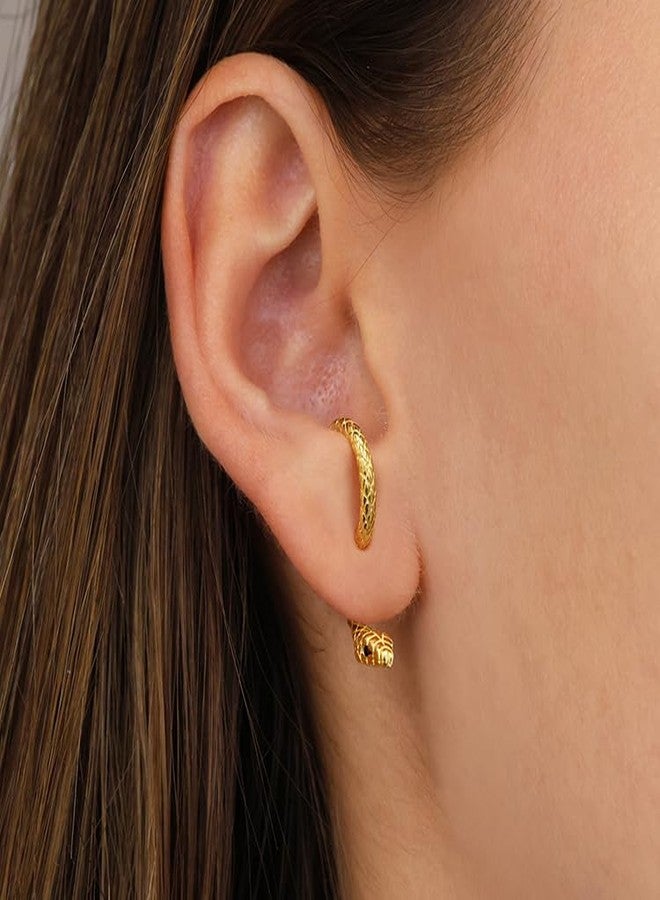 Xeyau Gold Snake Earrings for Women Gothic Earrings Halloween Accessories Medusa Costume Serpent Animal Earrings Grunge Goth Earring Jewelry (C-G) - Image 3